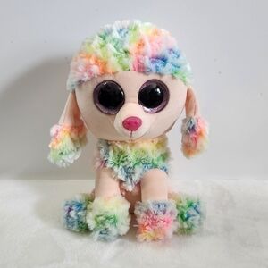 Ty Rainbow Beanie Boos Poodle Dog 10" Multicolored Collectible Stuffie Plush Toy